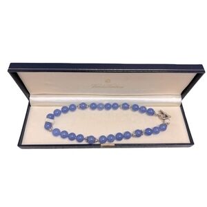 Brooks Brothers Blue/Purple Beaded Necklace NWT | Silver Tone Clasp | #41711